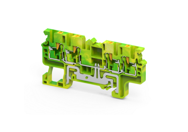 2.5 mm² FEED THROUGH 4 WIRE PUSH IN GROUND Terminal Block