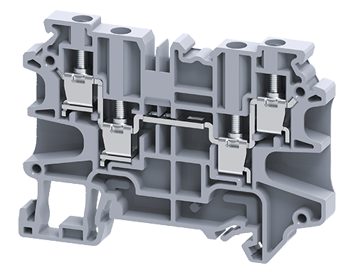 4 mm² FEED THROUGH SCREW CLAMP 4 WIRE Terminal Block