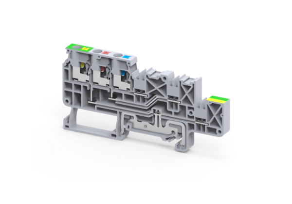 2.5 mm² 4 WIRE PUSH IN POWER GROUND Terminal Block