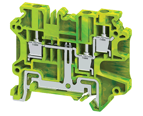 4 mm² FEED THROUGH SPRING CLAMP 3 WIRE GROUND Terminal Block