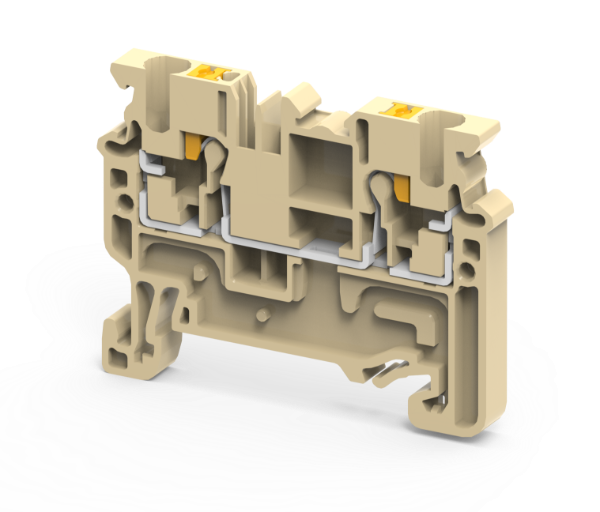 2.5 mm² FEED THROUGH PUSH IN Terminal Block BEIGE