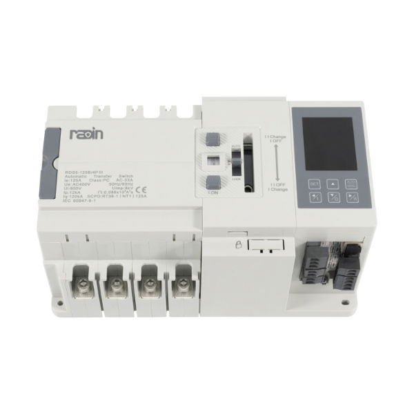 40A 4 pole, 3 position ATS, Instant changeover with fire-link & RS485 & optional external display