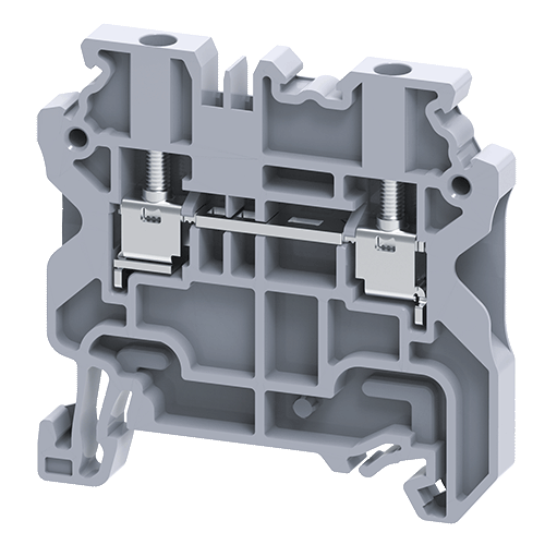 2.5 sq.mm, Feed Through Terminal Block Grey