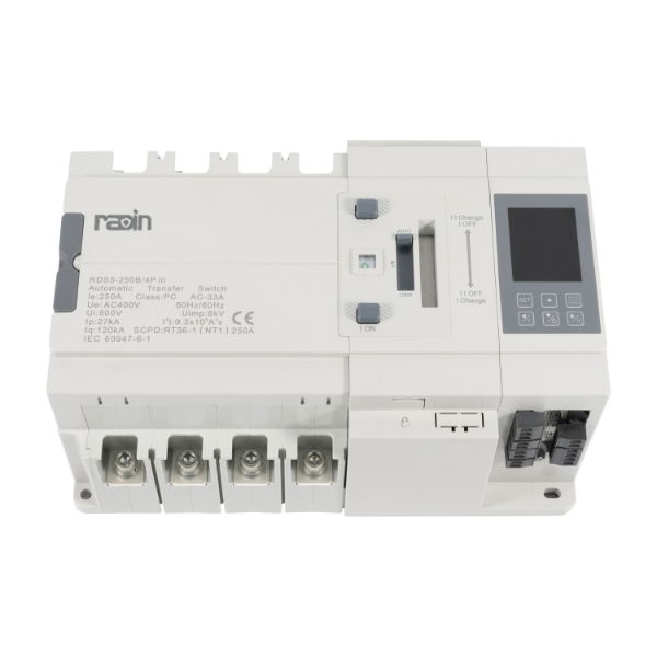 250A 4 pole, 3 position ATS, Instant changeover with fire-link & RS485 & optional external display