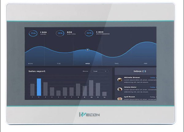 7" HMI with 3 In 1 COM port + Ethernet