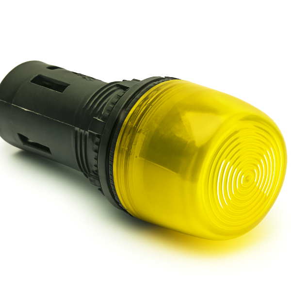22.5mm Panel Mount Flashing Buzzer 48V AC/DC YELLOW
