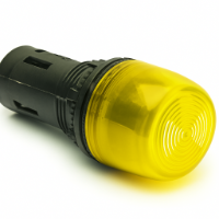 22.5mm Panel Mount Flashing Buzzer 240V AC YELLOW
