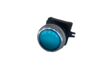 Flush Push Button Head 22mm Illuminated BLUE with Metal Shroud