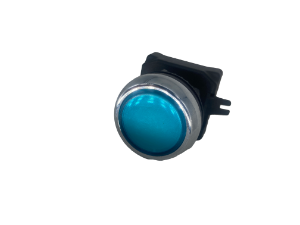 Flush Push Button Head 22mm Illuminated BLUE with Metal Shroud