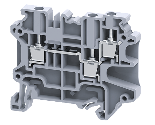 4 mm² FEED THROUGH SCREW CLAMP 3 WIRE Terminal Block