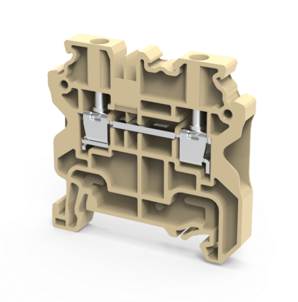 4 mm² FEED THROUGH SCREW CLAMP Terminal Block BEIGE