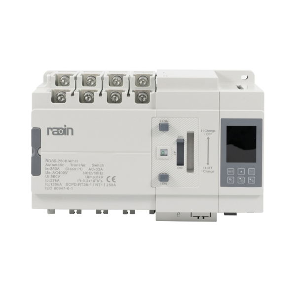 250A 4 pole, 3 position ATS, Instant changeover with fire-link & RS485 & optional external display